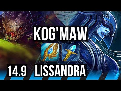 KOG'MAW vs LISSANDRA (MID) | 6 solo kills, Dominating | NA Master | 14.9