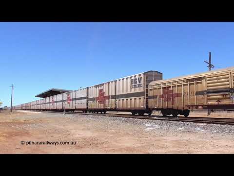 SCT Parkes-Perth 7GP1 service with SCT 003 departs Parkeston, 28th Jan 2019.