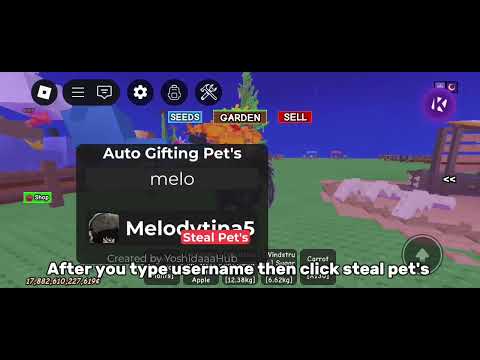 GROW A GARDEN SCRIPT | AUTO GIFTING PETS, AUTO STEAL PETS, KEYLESS | made by yoshidaahub