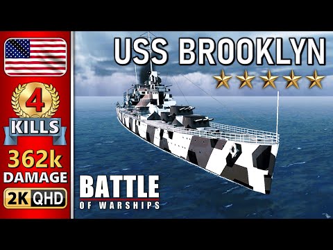 BATTLE OF WARSHIPS ⚓ BROOKLYN : 4 KILLS - 362k DAMAGE 💥