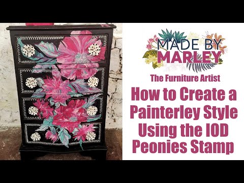 , title : 'How to create a painterley style using the IOD peonies Stamp'