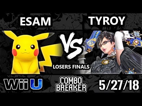 Combo Breaker 2018 Smash 4 - PG | ESAM (Pikachu) Vs. E2C | tyroy (Bayonetta) - Wii U Losers Finals
