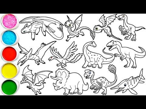 Draw 12 Amazing Dinosaurs and Dragons | Toothless, Therizinosaurus, Brachiosaurus, and More!