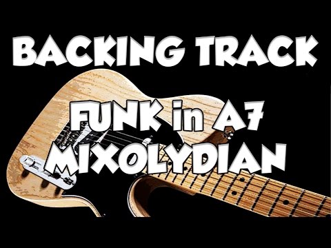 Fusion Funk Mixolydian Groove Guitar  Backing Track Jam in A