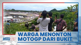 Warga Lokal Menonton MotoGP Mandalika dari Bukit, Dijaga Ketat Brimob