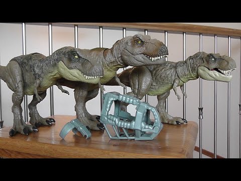 New Stomp 'N Escape Tyrannosaurus Rex Dino Escape Camp Cretaceous Comparison