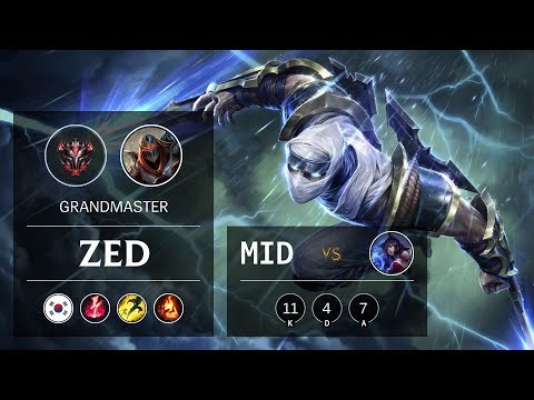 Zed Mid vs Ahri - KR Grandmaster Patch 9.13