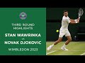 Stan Wawrinka vs Novak Djokovic | Third Round Highlights | Wimbledon 2023