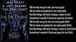 A$AP Rocky &amp; Joey Bada$$ - Too Many Gods [LYRICS]