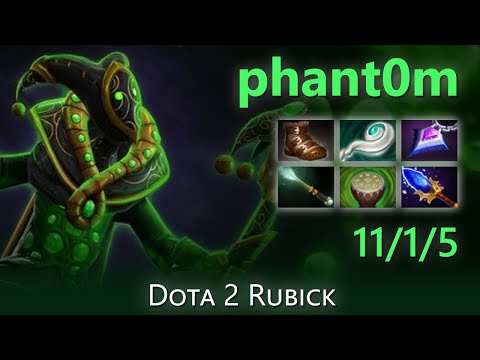 [Top 37 OpenDota Rubick] "phant0m" 11/1/5 | Dota 2 Rubick highlights