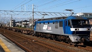 preview picture of video '2014/10/14 JR貨物 コンテナ車 EF210-156 空コキ 清洲駅 / JR Freight: Container Wagons at Kiyosu'