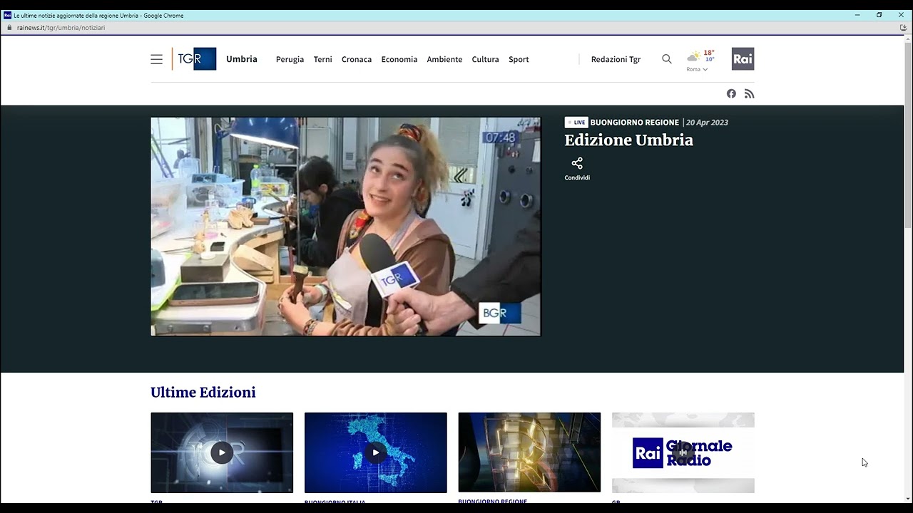 Servizio del TG3 regione Umbria sul Laboratorio di alta formazione in arte orafa