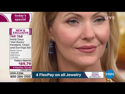 Heidi Daus "Hot Rocks" Pendant, Chain Necklace and Earri...