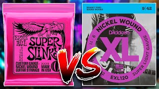 D'ADDARIO XLs VS. ERNIE BALL Slinky The Ultimate Guitar Stri