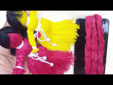IT'S SO BEAUTIFUL !!  SUPER CRAFT IDEA WITH EMBROIDERY FLOSS -DIY EASY EMBROIDERY FLOSS DOLL