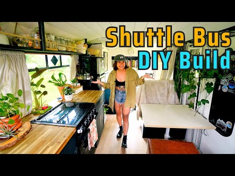 How a Solo Woman converted a Shuttle Bus into a Tiny Home - DIY Build