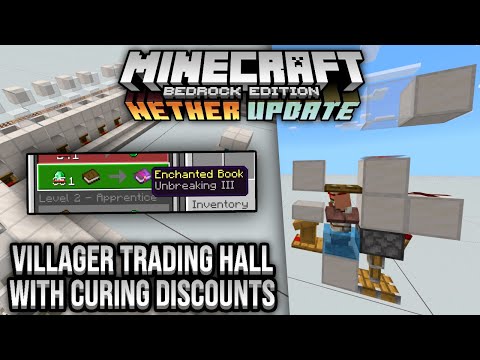 Villager Trading Hall With Curing Discounts Minecraft Bedrock Tutorial 1.16 Nether Update