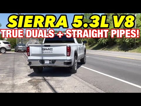 2020 GMC Sierra 5,3 l V8, echter Doppelauspuff mit geraden Rohren!