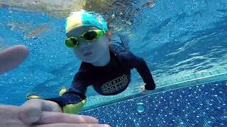 Beautiful! Little girl can Swim relaxed without any stress