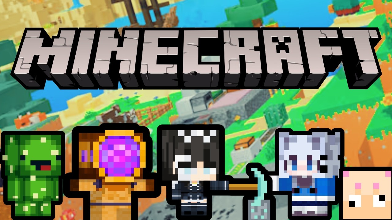 【MINECRAFT Collab】Mining with Cactus, Ambrose, Nekoruu, and Chips ✨