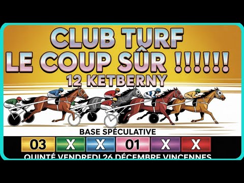 PRONOSTIC PMU QUINTÉ VENDREDI 26 DÉCEMBRE #pmu #quinté #courseshippiques #levenard #sorec #equidia 