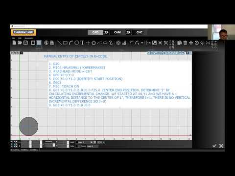 CIRCLE - MANUAL G-CODE ENTRY