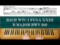 Bach Fugue No.23 in B major BWV 868, Well Tempered Clavier, Book 1, Andrea Chezzi