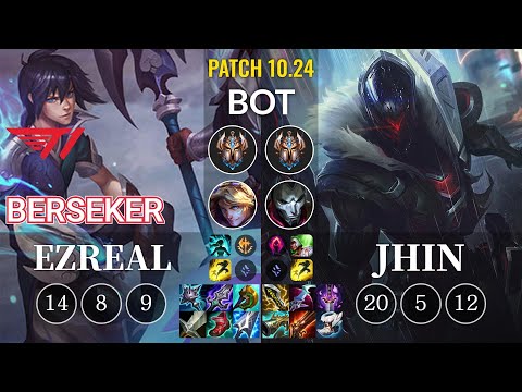 T1 Berseker Ezreal vs Jhin Bot - KR Patch 10.24