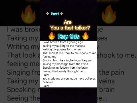 Are you a fast talker?#fasttalk #rap