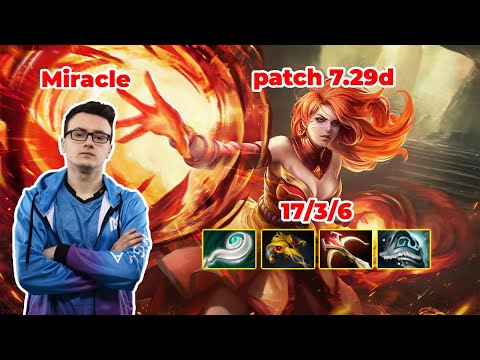 Miracle Lina Mid - DOTA 2 7.29d - MMR rank - Dota2 Gameplay [Learn To PRO dota2]