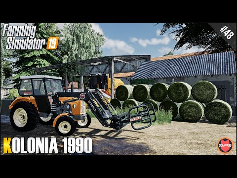 Wrapping grass bales, making silage & harvesting ⭐ Kolonia 1990 #48 ⭐ Farming Simulator 19 Timelapse