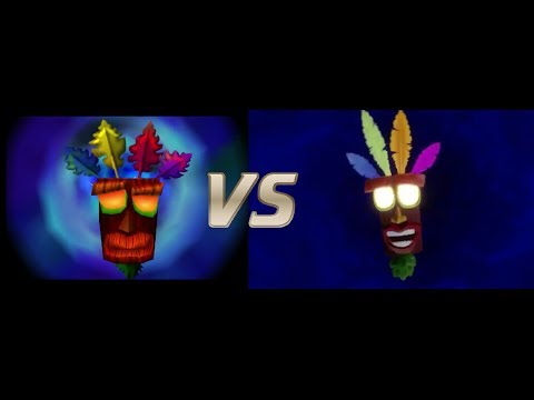 Crash Bandicoot warped Aku-Aku second time twister Cutscene Comparison