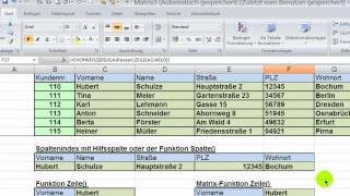 Excel - SVERWEIS &amp; SPALTENINDEX mit Funktionen Spalte(), Zeile() &amp; Vergleich()