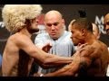 Khabib Nurmagomedov pushes Abel Trujillo at the ...