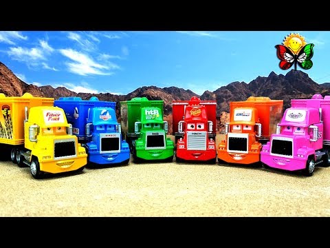 , title : 'ناقلات متعددة الألوان -Mack Surprise Vans - MINI CARS 3. تعلم الألوان'