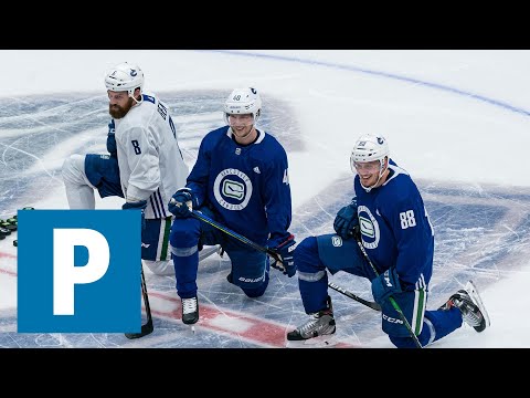 Vancouver Canucks Antoine Roussel and Elias Pettersson speak to media The Province