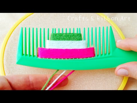It's so Beautiful !! Superb Flower Craft Idea with Hair Comb - DIY Amazing Woolen Flowers