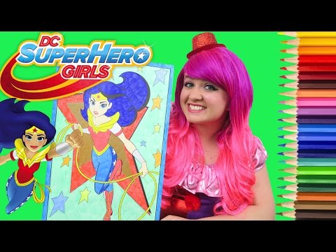 Coloring Wonder Woman DC Super Hero Girls GIANT Coloring Book Page Colored Pencil | KiMMi THE CLOWN Video