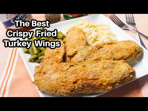 The BEST Juicy Tender Crispy Fried Turkey Wings Ever