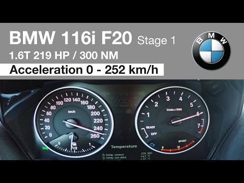 BMW 116i F20 Stage 1 220 HP Acceleration 0 - 252 km/h Top Speed