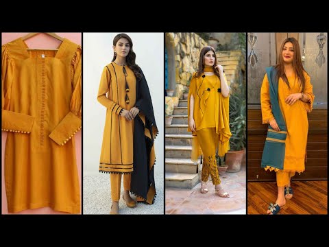 Mustard Color dress Designs|| mustard Color Dresses combination|| Casual Dresses Ideas