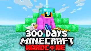 I Survived 300 Days In An OCEAN ONLY World In Minecraft Hardcore (Full Movie)