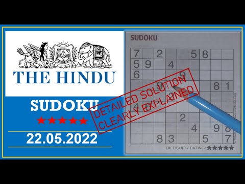 How to Solve 5 Star Hindu  Sudoku May 22, 2022 -  Step By Step Solution
