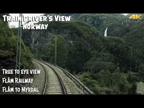 4K CAB VIEW: True to eye view of the Flåm Railway (Flåm - Myrdal)