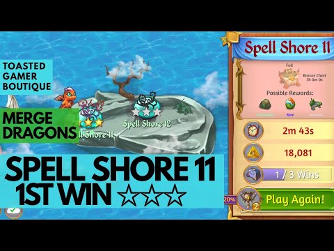 Merge Dragons Spell Shore 11 • 3 Stars On 1st Win ☆☆☆