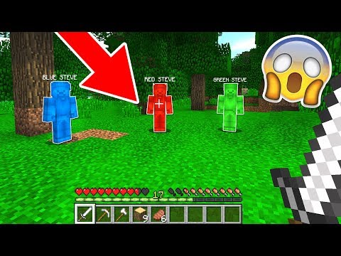 RED STEVE, GREEN STEVE, AND BLUE STEVE MEET IN MINECRAFT!