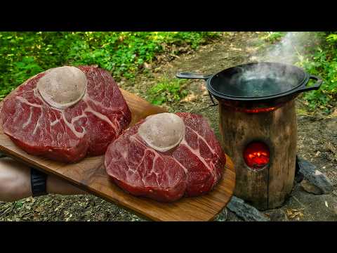 Juicy Osso Buco With Wild Wojapi Sauce in the Forest