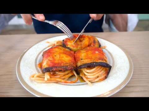 Involtini di melanzane ripieni di pasta – La vera ricetta siciliana con gli spaghetti