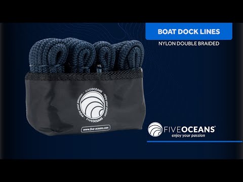 Boat Dock Lines Blue Premium Double Braid Nylon By: Five Oceans