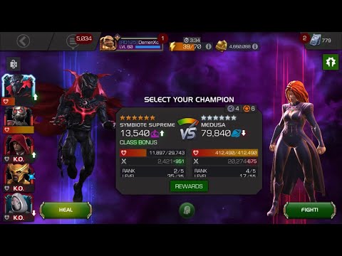How to one shot Act 6.3.1 Medusa easily with Symbiote supreme